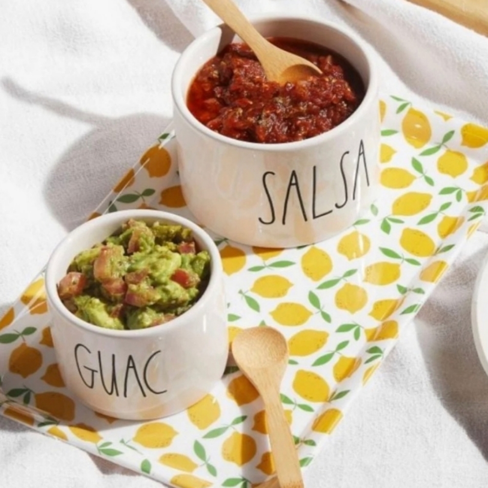 Rae Dunn guacamole and salsa